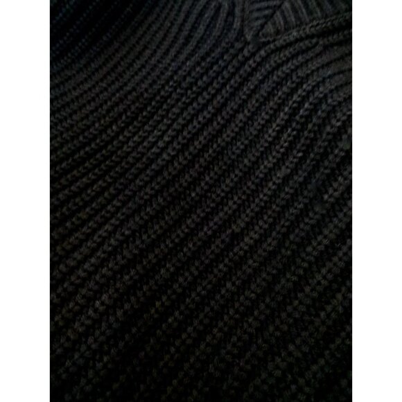 NEW! Zara Oversized Chunky Knit V Neck Sweater Black SZ S - Picture 12 of 14